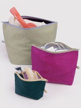 NWT Baggu Go Pouch Set - Lagoon Mix (Deep Sea, Deep Fuchsia, Mist, Celadon, Fig)